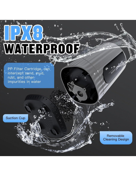 Ducha de Camping Portátil Spopal - Batería 10000mAh, 5 Velocidades, IPX8