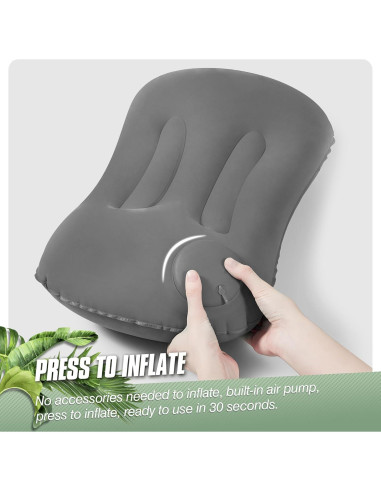 2 Almohadas Inflables para Camping Vivikivi 43x28x10 cm Gris
