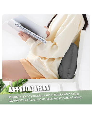 2 Almohadas Inflables para Camping Vivikivi 43x28x10 cm Gris