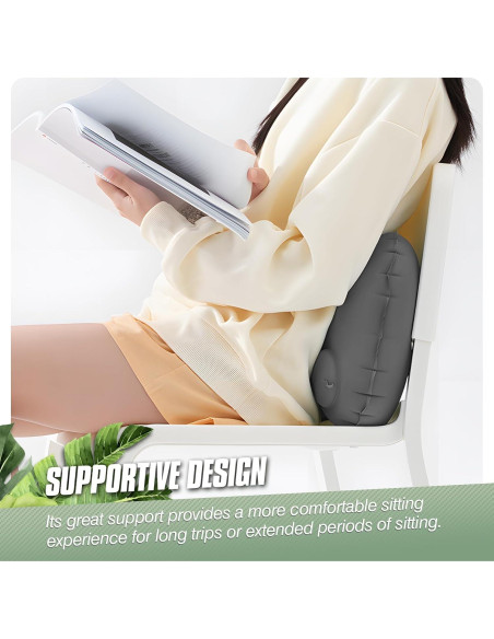 2 Almohadas Inflables para Camping Vivikivi 43x28x10 cm Gris