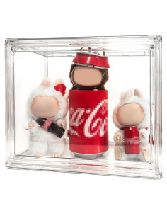 Caja de Exhibición Acrílica Wollibao para Muñecas Labubu COCA-COLA