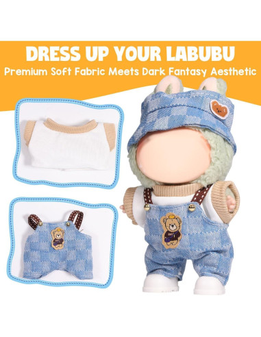 Conjunto de Ropa para Muñeca AICase 17cm 3 Piezas Oso Vaquero