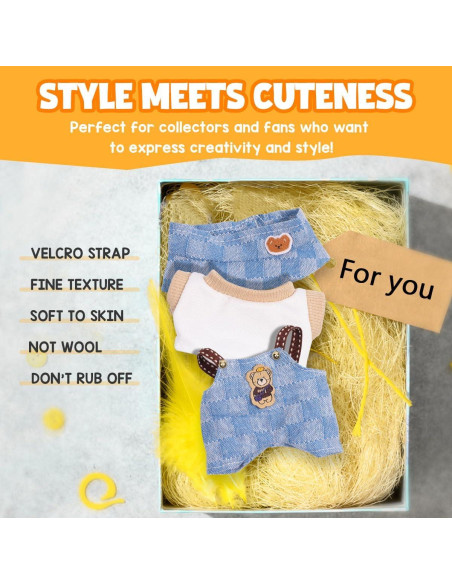 Conjunto de Ropa para Muñeca AICase 17cm 3 Piezas Oso Vaquero