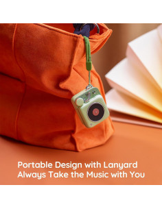 Altavoz Bluetooth MUZEN Botón Retro Verde Compacto 6.35cm 2