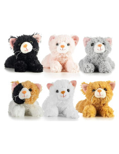Conjunto de 6 Gatitos de Peluche Realistas Prextex - 15.24 cm