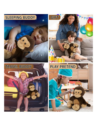 Mono de Peluche DolliBu Marrón 23 cm - Juguete Suave para Niños
