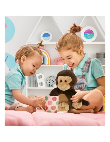 Mono de Peluche DolliBu Marrón 23 cm - Juguete Suave para Niños