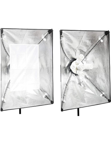 Kit de Iluminación Fotográfica EMART Softbox 2 Pack 45W 5500K