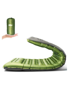 Almohadilla de Camping Inflable BQA 10 cm Grosor Amarillo Militar