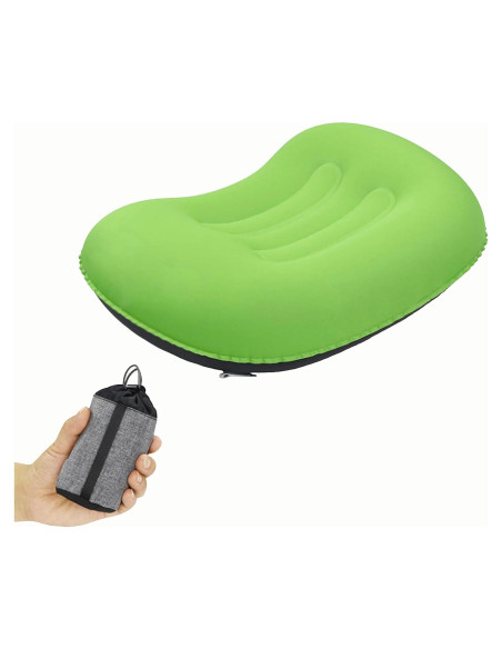 Almohada Inflable Portátil Mayeujds Verde 42x32cm Camping