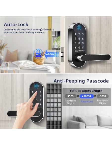 Cerradura Inteligente EUUKAITARY JKT-WLF15SR WiFi Huella Dactilar