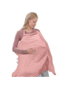 Cubierta de Lactancia Algodón Orgánico Rosa 109x71 cm Ajustable