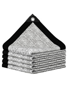 Tela de Sombra Aluminio BXAEYIPOR 3.05x3.05m 80% UV Plata