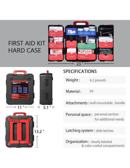 Kit de Primeros Auxilios Homestockplus 408 Pcs Estuche Duro Kit de Primeros Auxilios Homestockplus 408 Pcs Estuche Duro