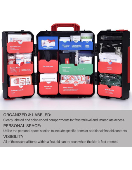 Kit de Primeros Auxilios Homestockplus 408 Pcs Estuche Duro Kit de Primeros Auxilios Homestockplus 408 Pcs Estuche Duro