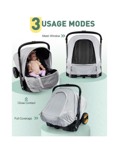 Cubierta de Asiento de Coche para Bebé Doona Gris Transpirable 2