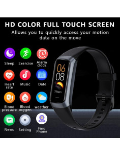 Rastreador de Fitness BSLIZHEN C60 con Monitoreo de Salud 2