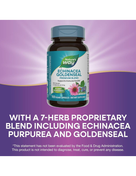Echinacea Goldenseal Nature's Way 900 mg 100 cápsulas veganas