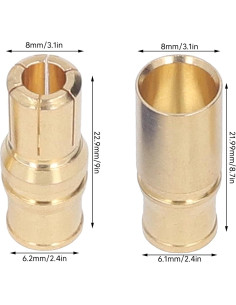 Kit de Conectores EC8 de Latón - 20 Macho, 20 Hembra, 10 Carcasas 2