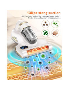 Aspiradora de Cama IYOFINE Inalámbrica con Luz UV y HEPA 2