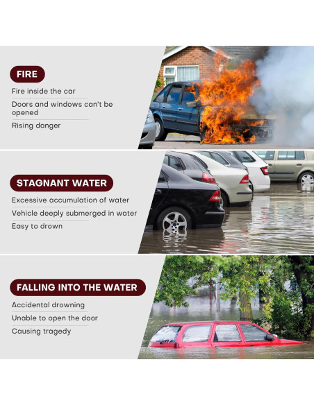 Herramienta Rompe Ventanas LANBOUY 2 Pack Negro