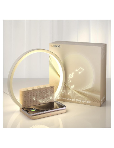 Despertador Digital Vivilumens con Luz Nocturna y Cargador Inalámbrico