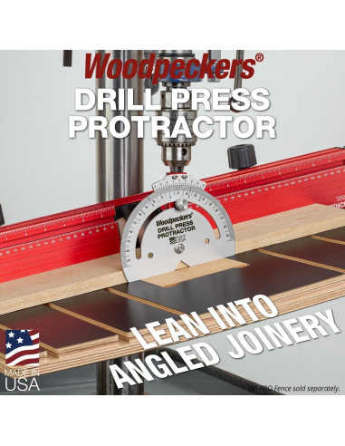 Transportador de Prensa de Taladro Woodpeckers DPP - Precisión 5 Minutos