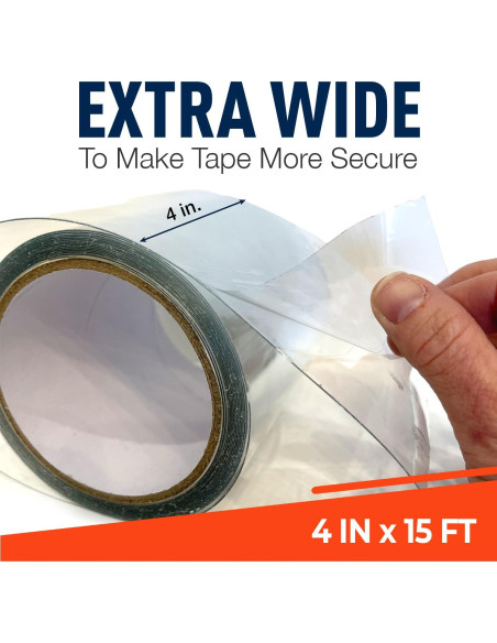 Cinta Impermeable Firebelly Outfitters 4,57m x 10,16cm Transparente