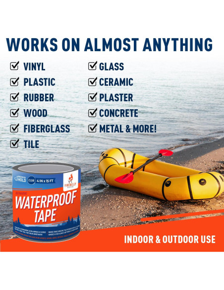 Cinta Impermeable Firebelly Outfitters 4,57m x 10,16cm Transparente