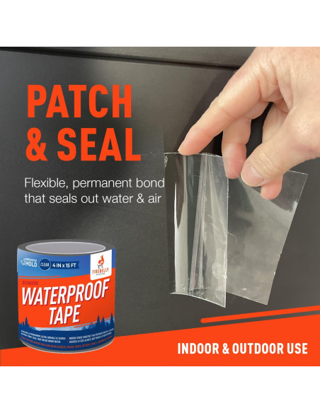 Cinta Impermeable Firebelly Outfitters 4,57m x 10,16cm Transparente