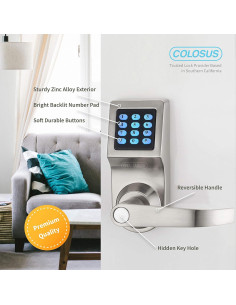 Cerradura Electrónica Colosus NDL302 con Teclado y Control Remoto 2