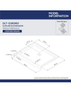 Base de Ducha DreamLine SlimLine 91x91 cm Blanco DLT-1136360 2