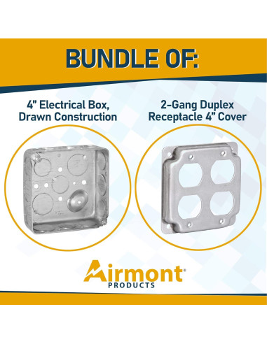 Paquete de 4 Cajas Eléctricas Cuadradas 10 cm Airmont