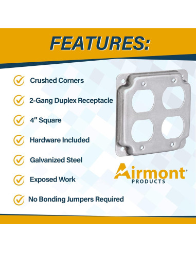 Paquete de 4 Cajas Eléctricas Cuadradas 10 cm Airmont