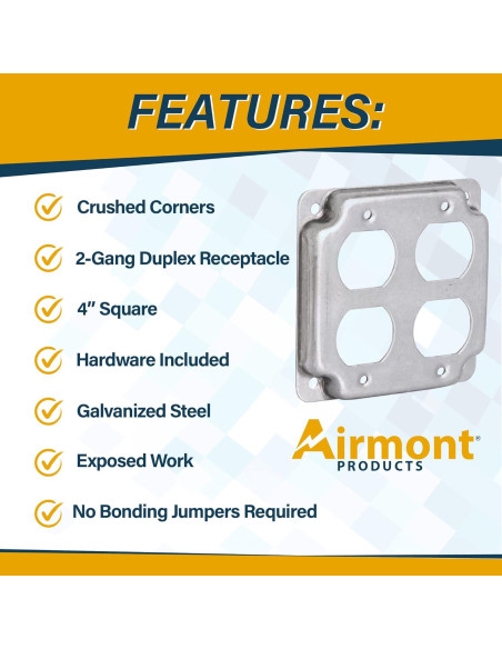Paquete de 4 Cajas Eléctricas Cuadradas 10 cm Airmont