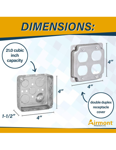 Paquete de 4 Cajas Eléctricas Cuadradas 10 cm Airmont
