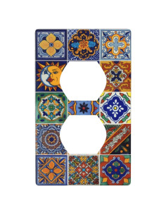 Cubierta de Enchufe Decorativa GUCGUSY Talavera 11.43x7.01cm