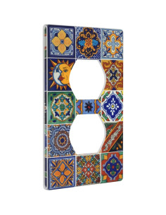Cubierta de Enchufe Decorativa GUCGUSY Talavera 11.43x7.01cm 2