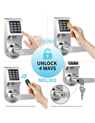 Cerradura Electrónica Colosus NDL302 con Teclado y Control Remoto