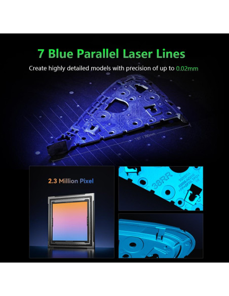 Escáner 3D Creality CR-Scan Raptor con Luz Azul y Plato Giratorio