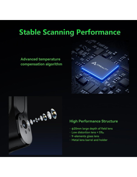 Escáner 3D Creality CR-Scan Raptor con Luz Azul y Plato Giratorio