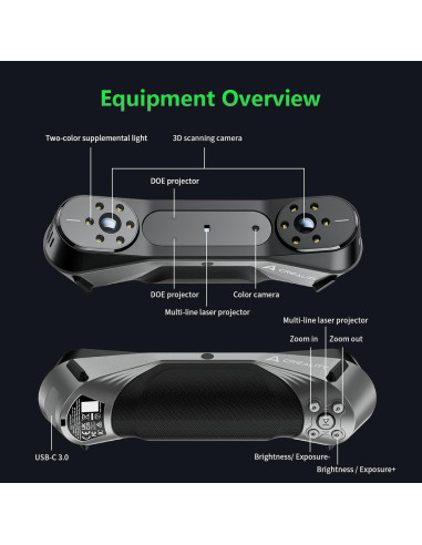 Escáner 3D Creality CR-Scan Raptor con Luz Azul y Plato Giratorio