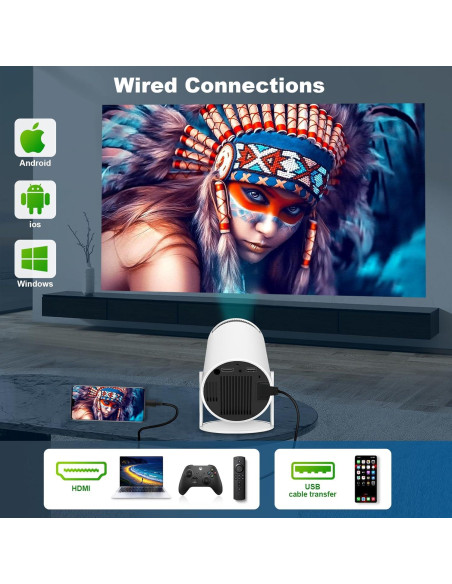 Proyector Mini Portátil ear&ear HY300 PRO 4K 1080P WiFi 6