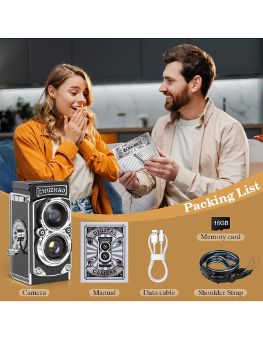 Cámara Digital Vintage ShinePick 12MP FHD Retro Portátil