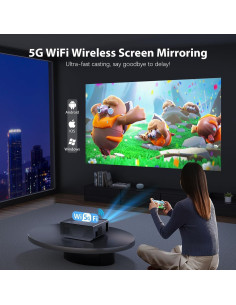 Proyector Full HD 1080P Wielio con Wifi y Bluetooth 18000L 2