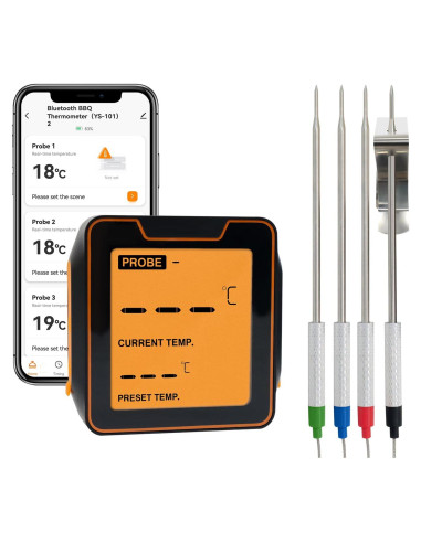 Termómetro Digital Inalámbrico para Carne GoHz con 4 Probetas