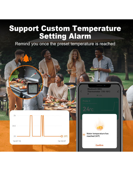 Termómetro Digital Inalámbrico para Carne GoHz con 4 Probetas