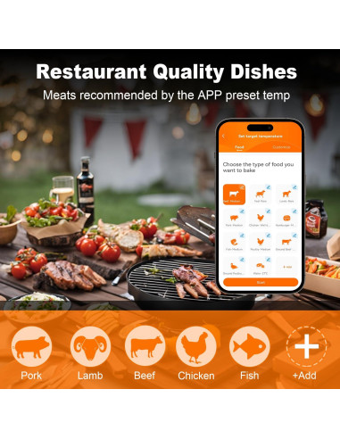 Termómetro Digital Inalámbrico para Carne GoHz con 4 Probetas