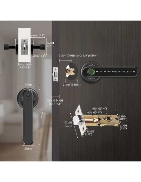 Cerradura Inteligente GEKRONE T190 Biometrica Bluetooth Negra