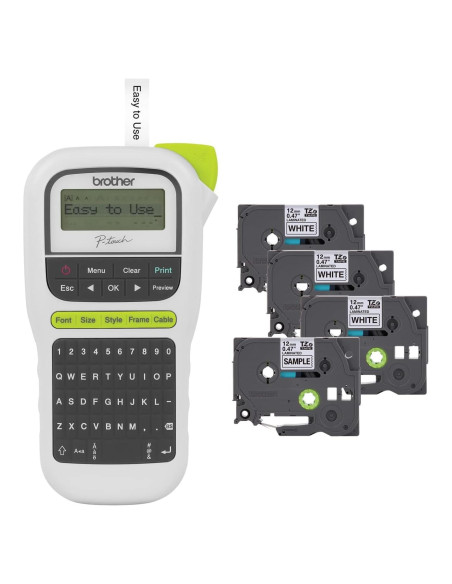 Etiquetadora portátil Brother P-Touch PTH110BP con 4 cintas